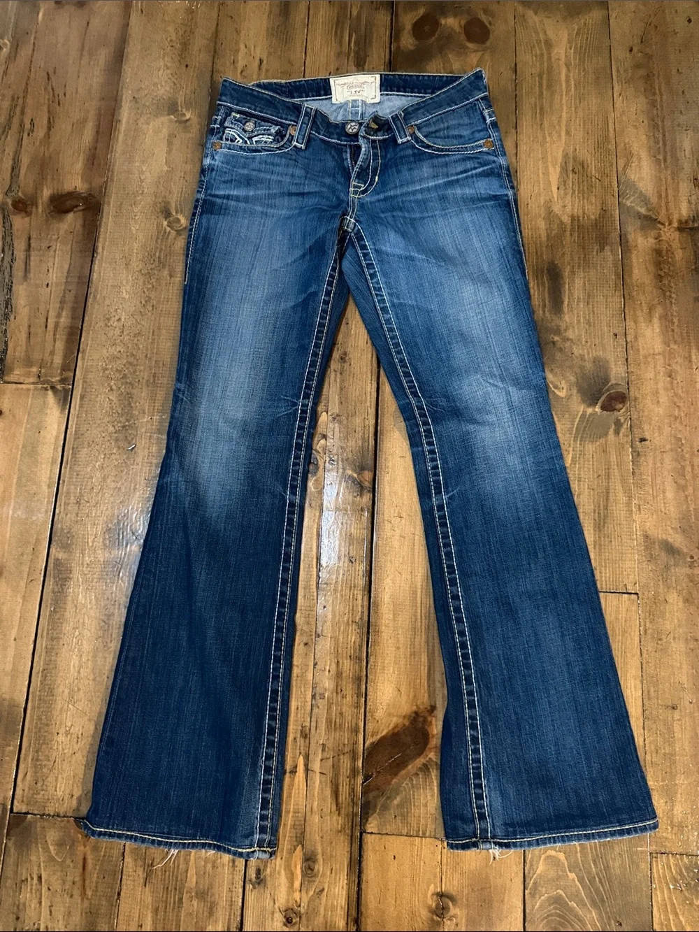Big Star Women’s Blue Bootcut Jeans with Contrast Stitching